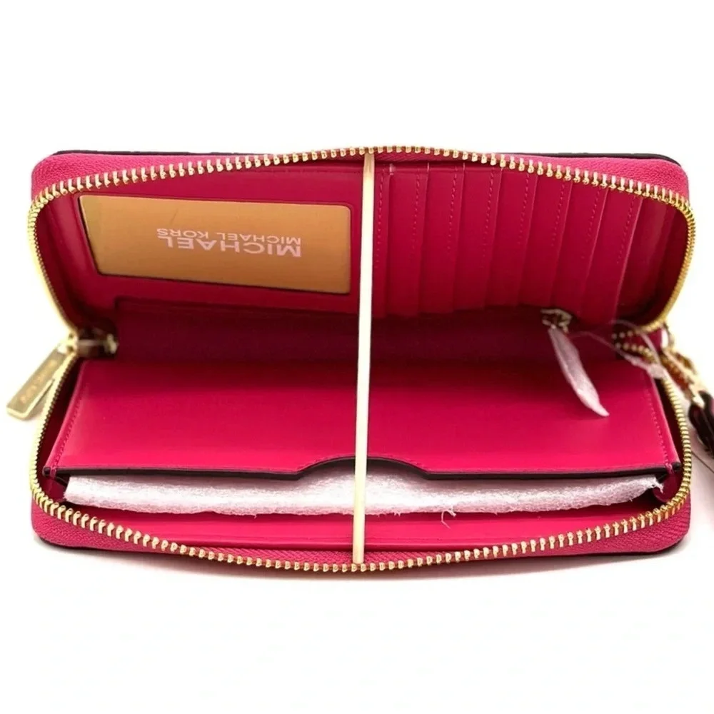 Michael Kors JST LG Flat MF Phone Case Wallet Electric Pink (NWT) - Picture 6 of 7